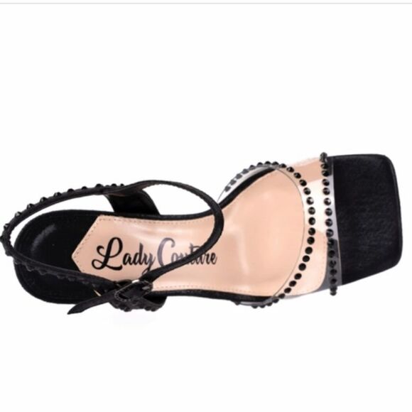 BRAND NEW LADY COUTURE BRANDY RHINESTONE STILETTO HEEL SANDALS G1 - Picture 4 of 16